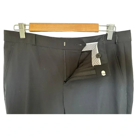 Banana Republic Ryan Slim Straight Fit Washable Wool Blend Pants Black  8 Short - Picture 8 of 14